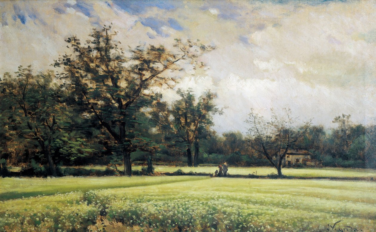 Hajdina virágzik. Joaquim Vayreda i Vila (1843-1894) festménye. Olaj, vászon, 19. század második fele, spanyol művészet. Montserrat Múzeum (Spanyolország). alkotó: Joaquin Vayreda