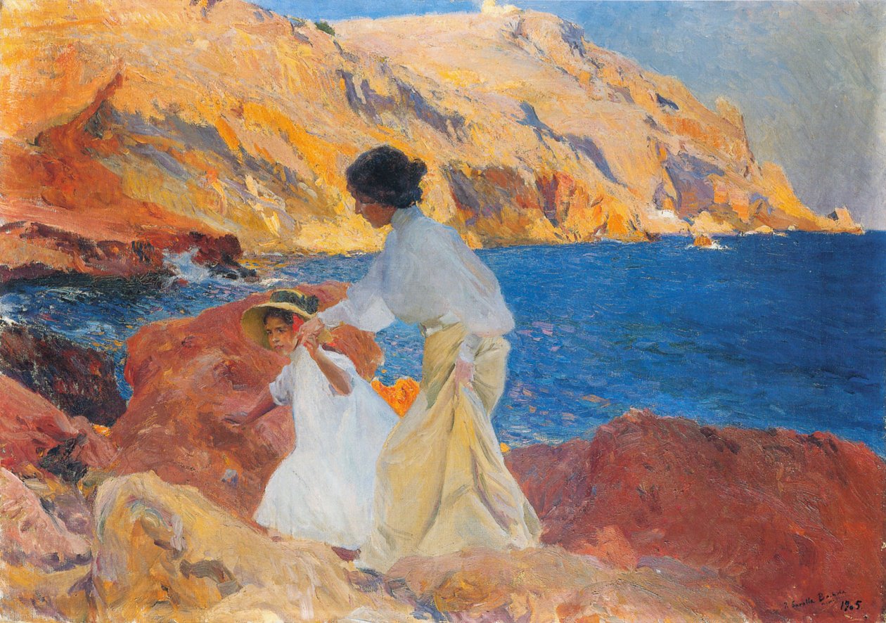 Clotilde és Elena a sziklákon alkotó: Joaquín Sorolla