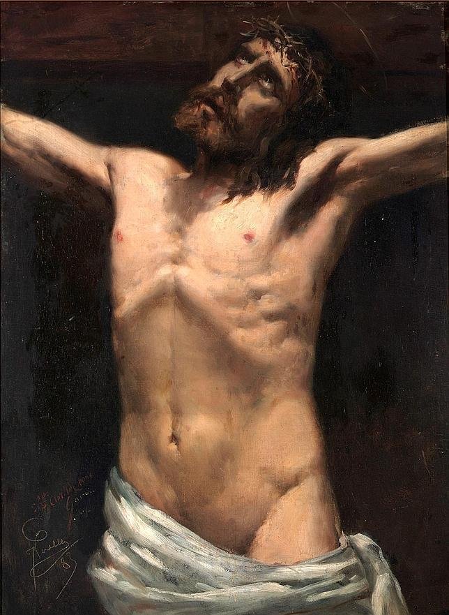 Krisztus tanulmányozása alkotó: Joaquín Sorolla