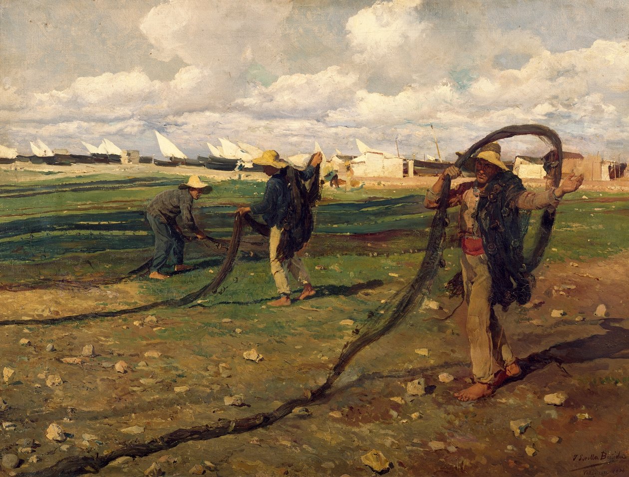 Halászok hálóikkal alkotó: Joaquín Sorolla