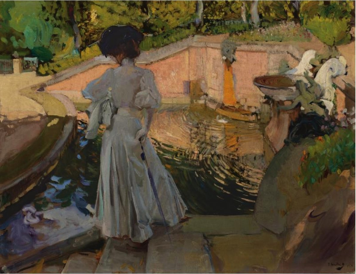 Maria a halakra néz. Farm alkotó: Joaquín Sorolla