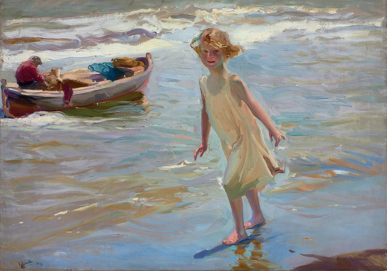 Lány a tengerparton, Valencia alkotó: Joaquín Sorolla