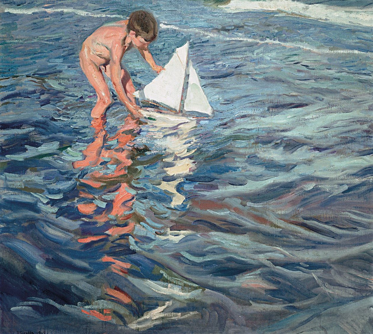 A kis vitorlás hajó alkotó: Joaquín Sorolla