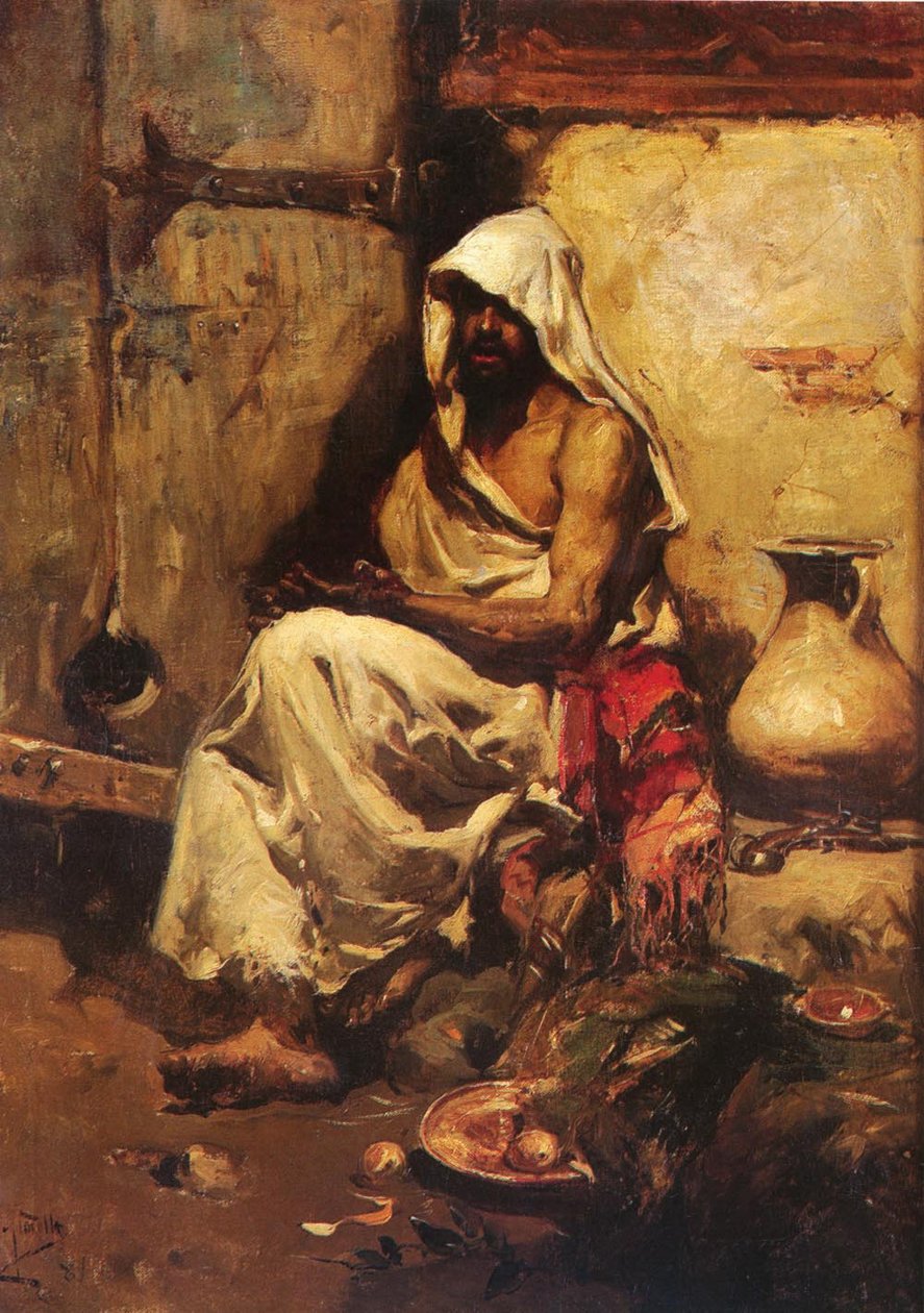Egy fegyvert vizsgáló arab alkotó: Joaquín Sorolla