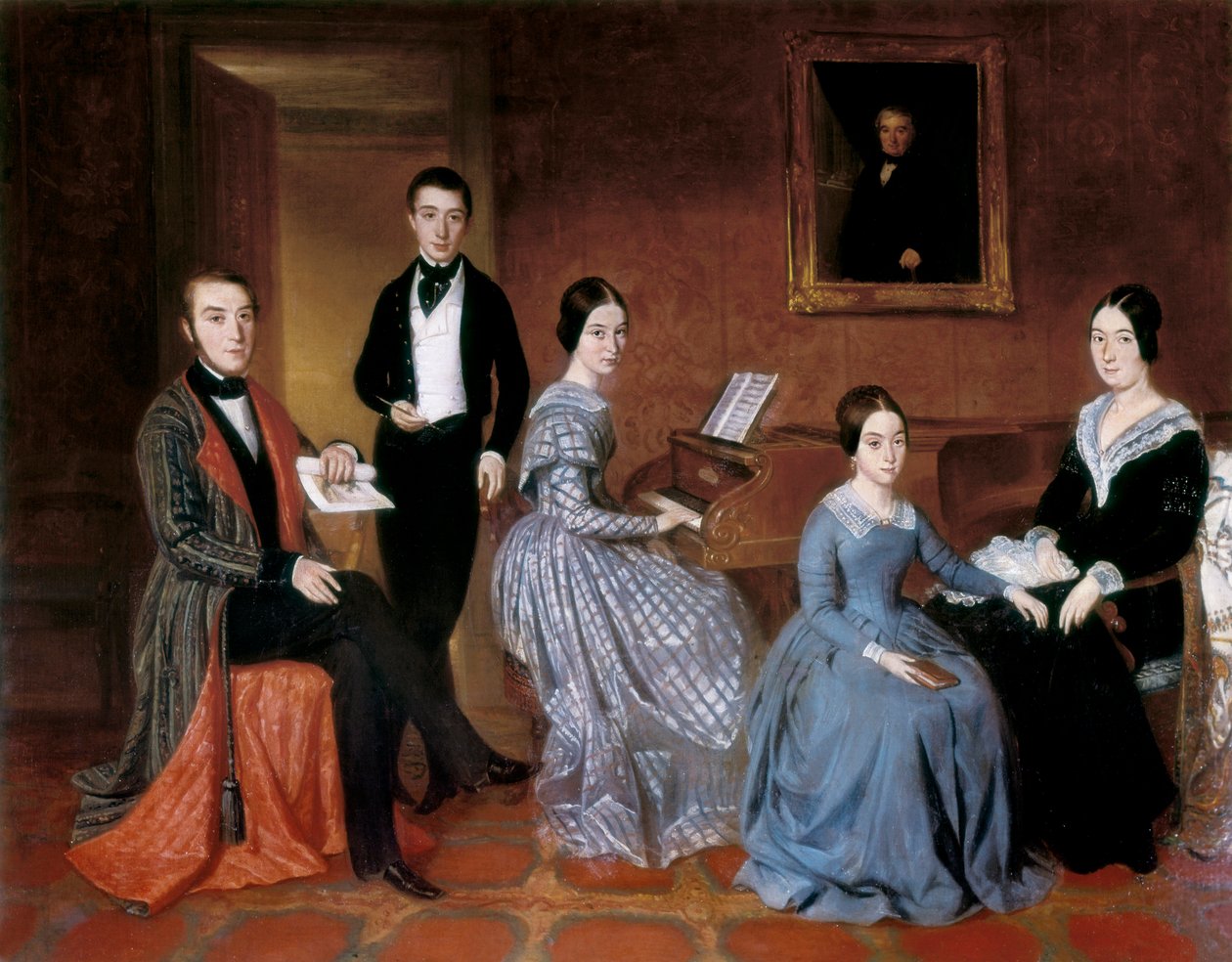 A Flaquer család. Joaquin Espalter y Rull (1809-1880) festménye. Olajfestmény alkotó: Joaquín Espalter y Rull