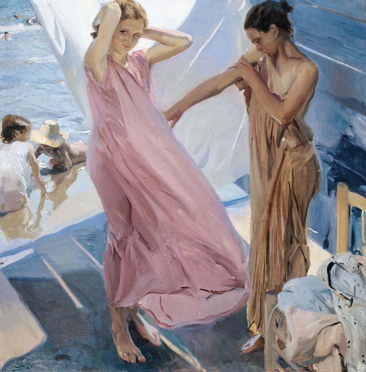 Fürdés után, Valencia alkotó: Joaquín Sorolla