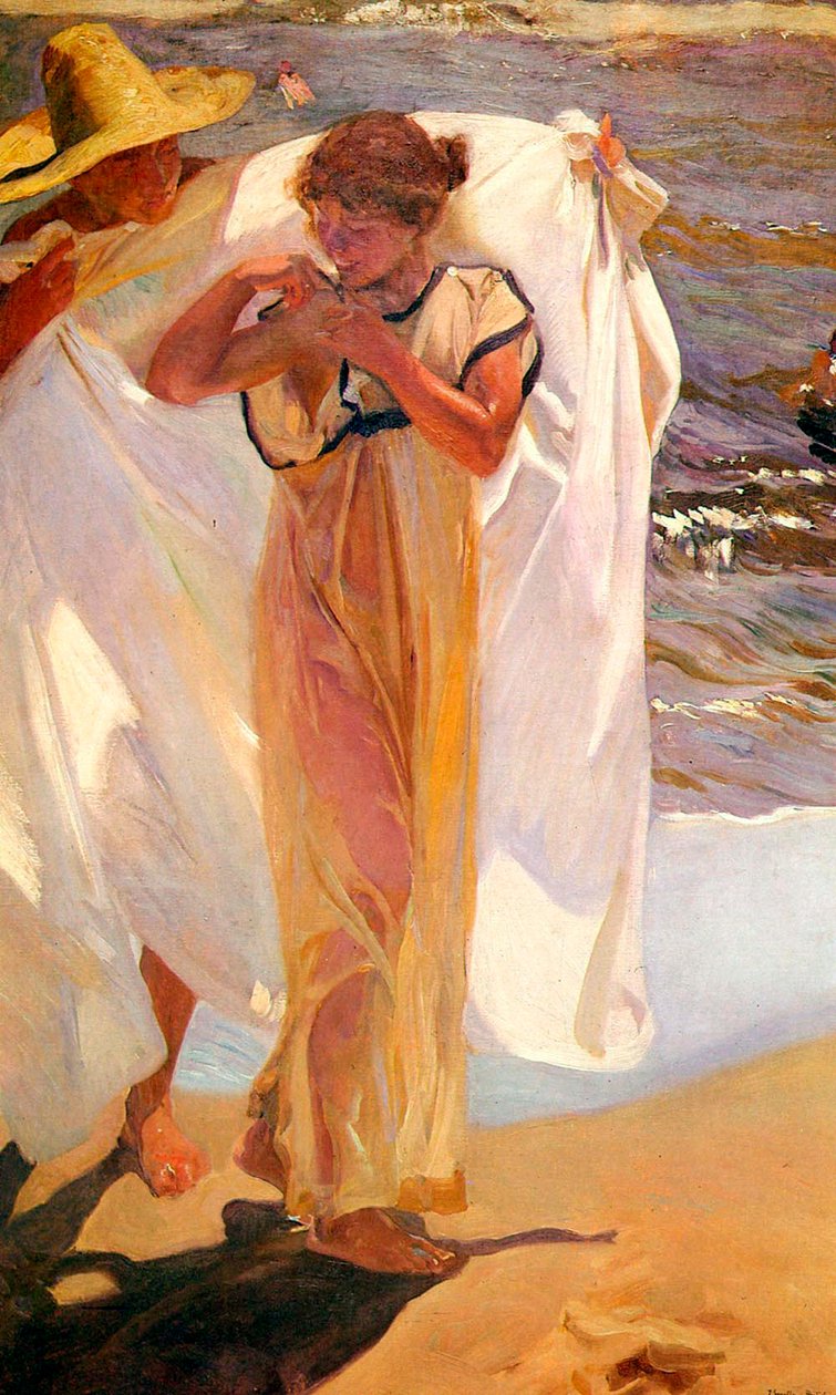 A fürdő után, 1908. alkotó: Joaquín Sorolla
