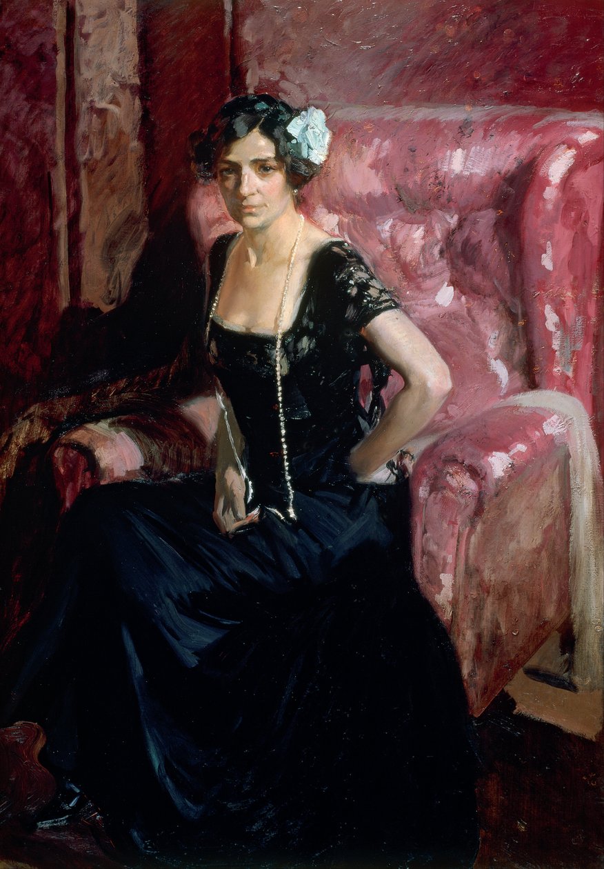 Clotilde estélyi ruhában alkotó: Joaquín Sorolla