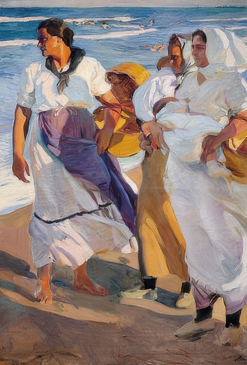 A valenciai halásznők. 1915 alkotó: Joaquín Sorolla