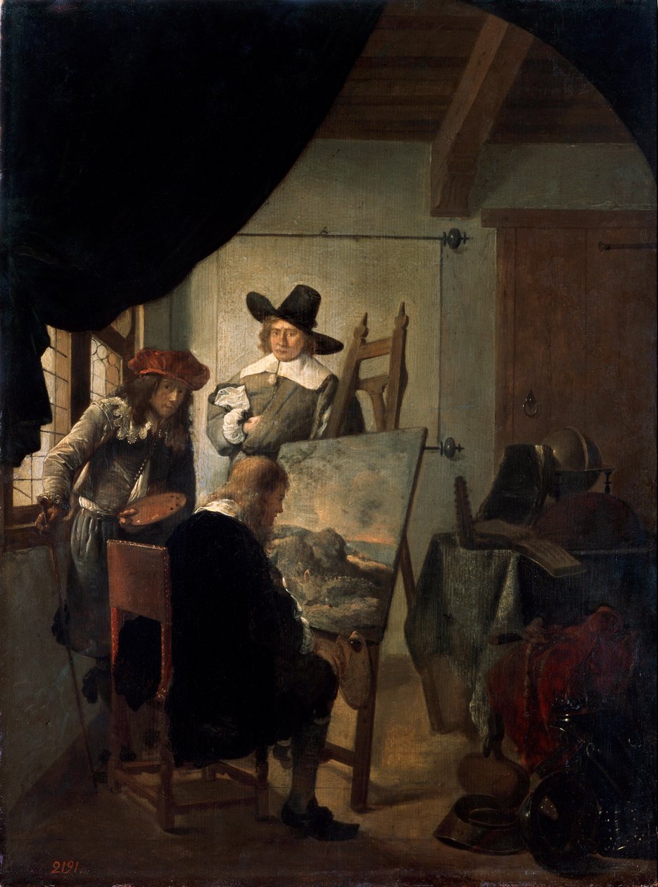 „Látogatás egy művész műtermében”, 1659. alkotó: Job Adriaensz Berckheyde