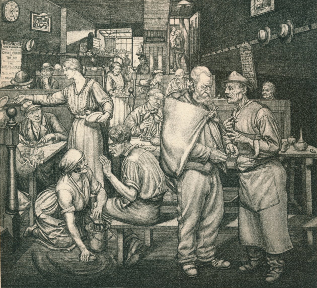 Eating-House, Chelsea, c1911-1924, 1924 alkotó: Job Nixon