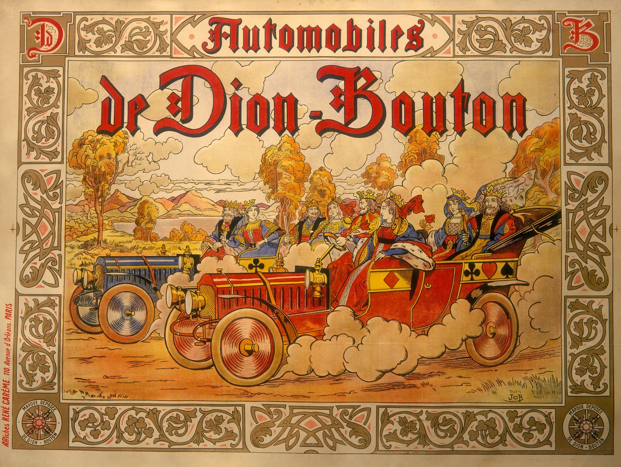 De Dion Bouton autókat reklámozó plakát, 1920-as évek alkotó: Job Nixon