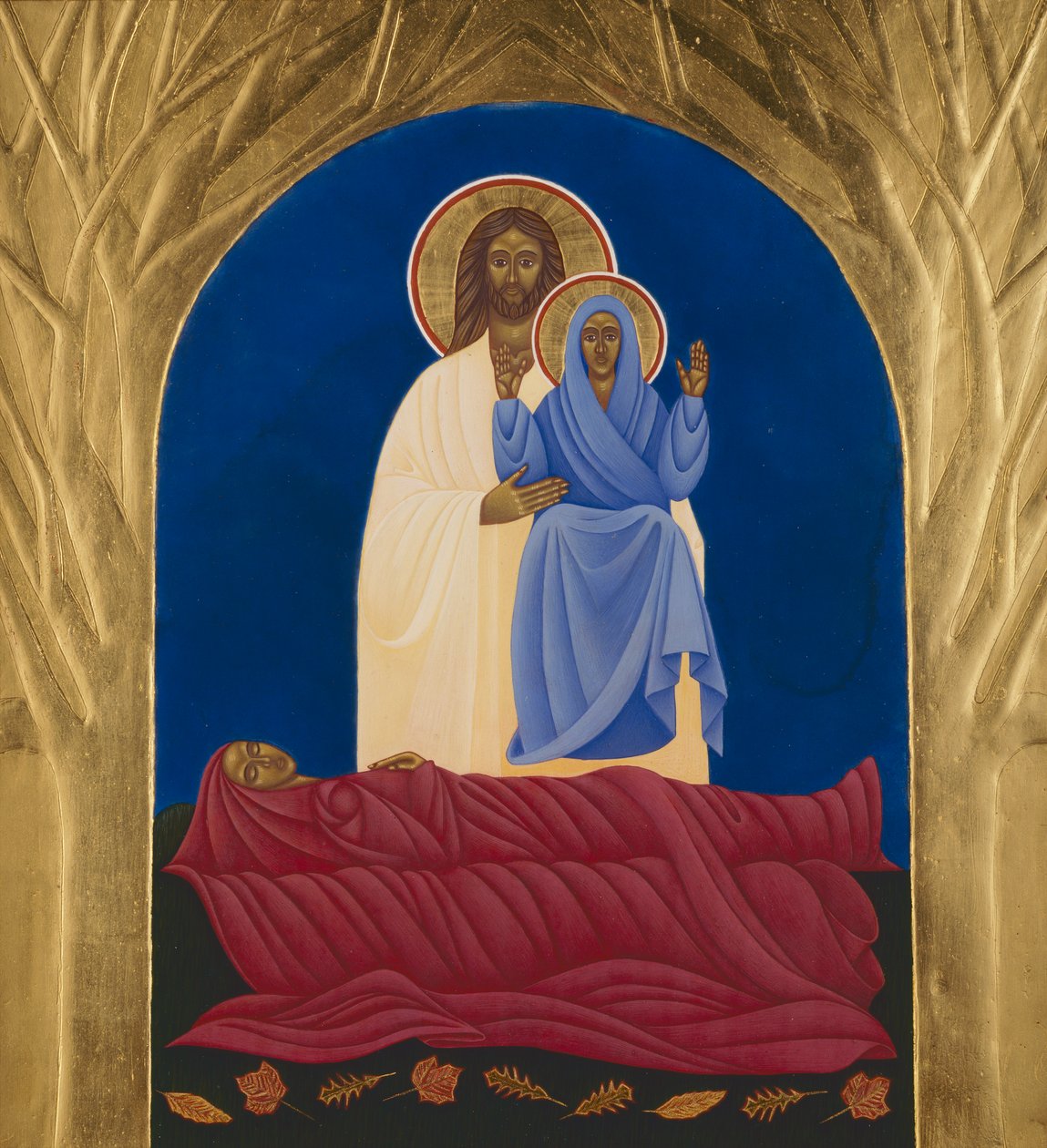 Dormition, 2006 (tojástempera és 24k arany, fa) alkotó: Jodi Simmons