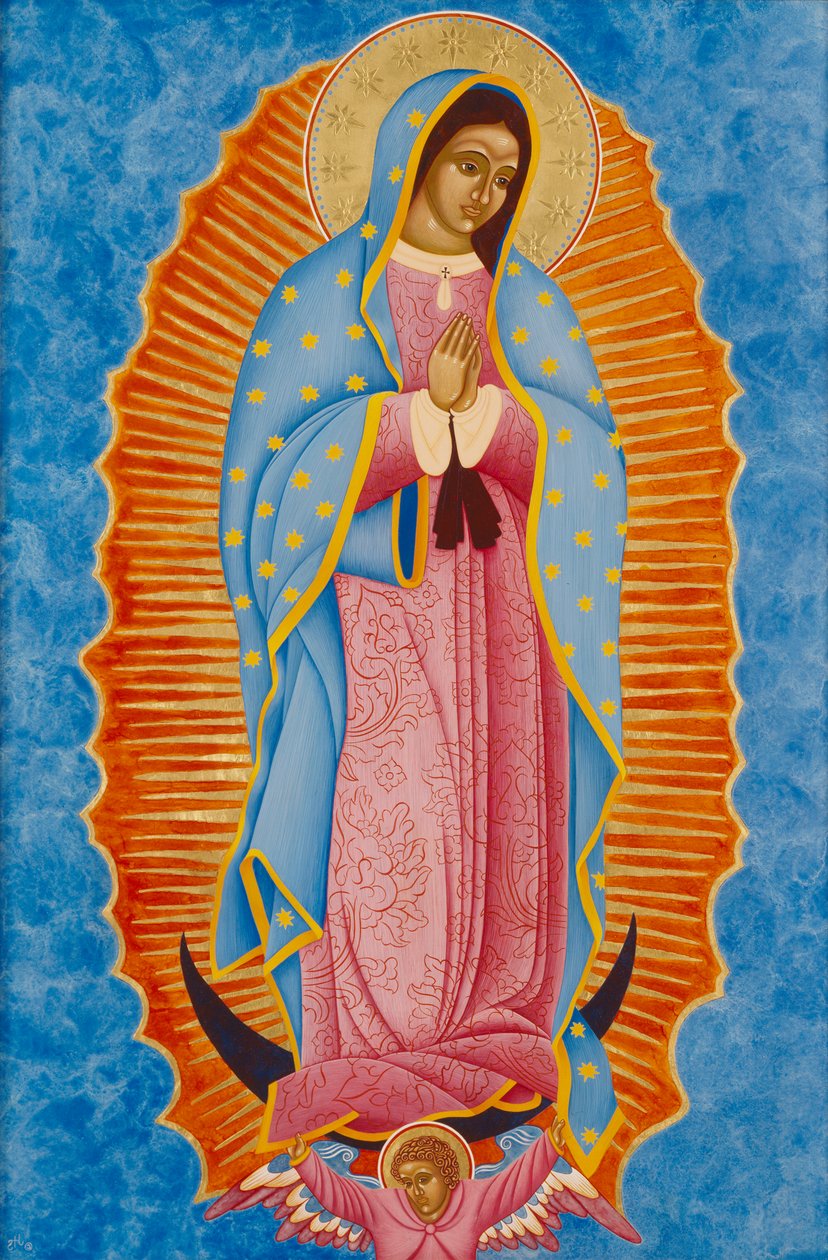 Guadalupe, 2005 (tojástempera és 24k arany, fa) alkotó: Jodi Simmons
