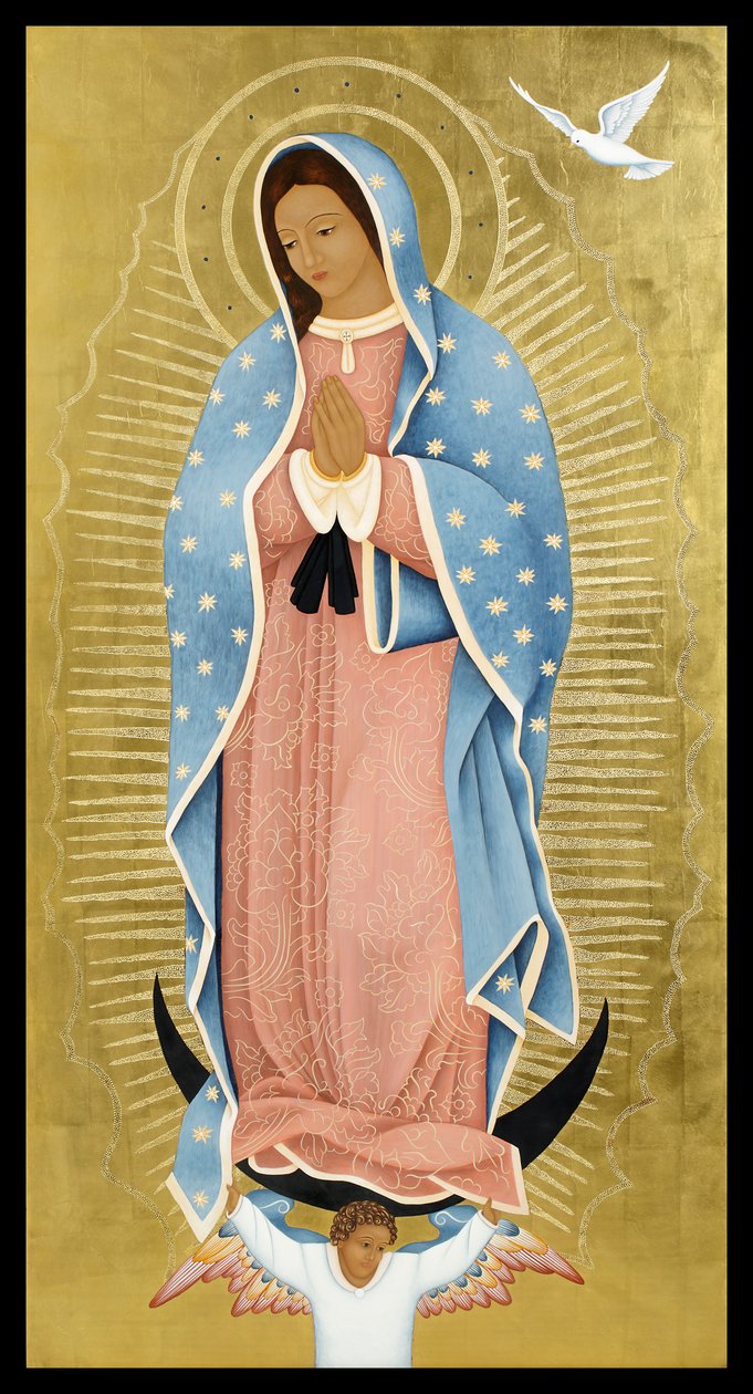 La Paloma Blanca, 2013 (tojástempera és 24k arany, fa) alkotó: Jodi Simmons