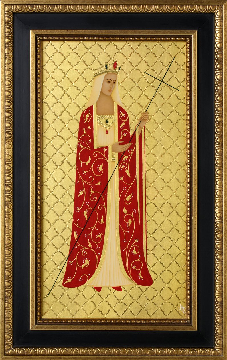 Saint Helena, 2014 (tojástempera és 24k arany, fára) alkotó: Jodi Simmons