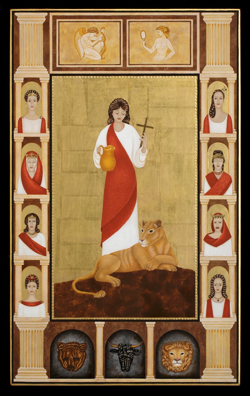Szent Thekla, 2014 (tojástempera és 24k arany, fa) alkotó: Jodi Simmons