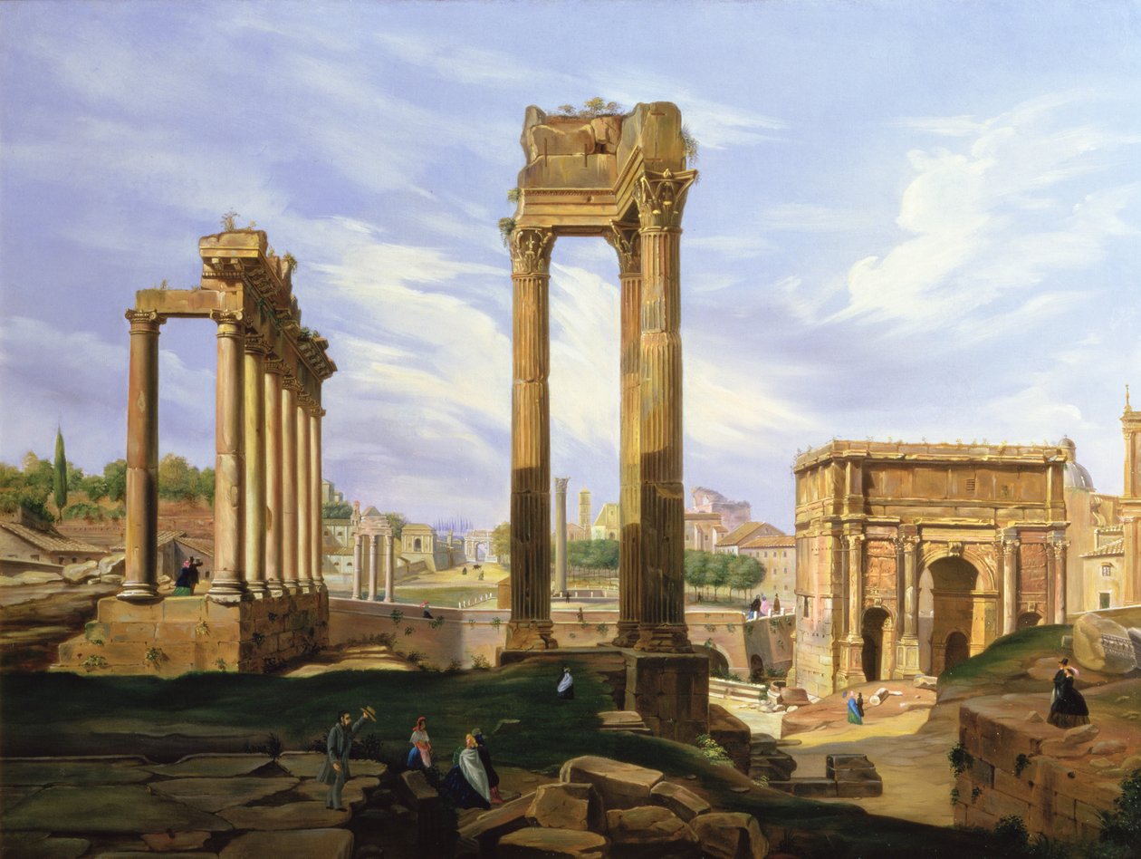 Kilátás a Forum Romanumra alkotó: Jodocus Sebasiaen Adeele