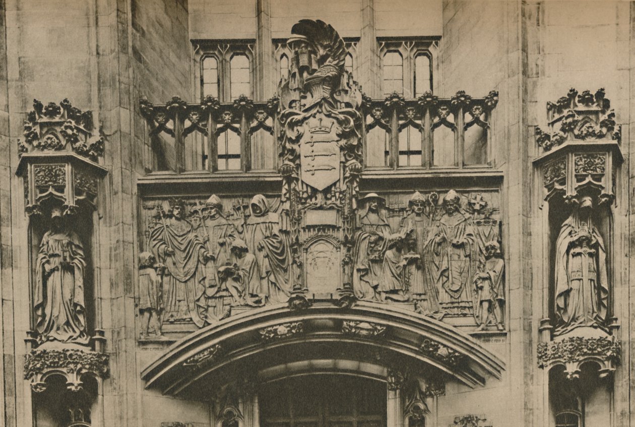 Kőfaragás a Middlesex-címer alatt a Guildhallban, Westminster, 1935. alkotó: Joel