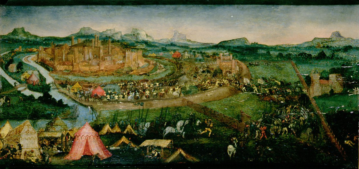 A páviai csata (tempera a panelen) alkotó: Joerg the Elder Breu