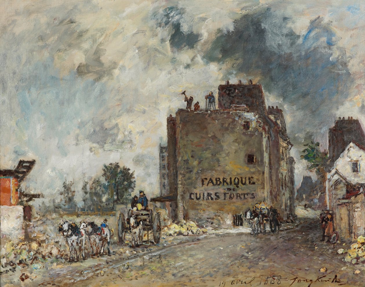 Bontási munkák a Rue des Franc-Bourgeois St. Marcel utcában alkotó: Johan Barthold Jongkind