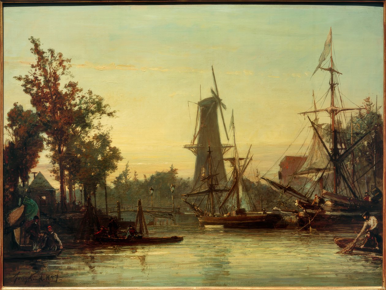 Rotterdam szárazföldi kikötője alkotó: Johan Barthold Jongkind