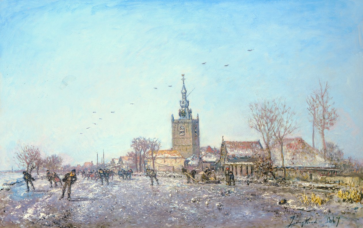 A korcsolyázók Overschie-ben, 1867 alkotó: Johan Barthold Jongkind