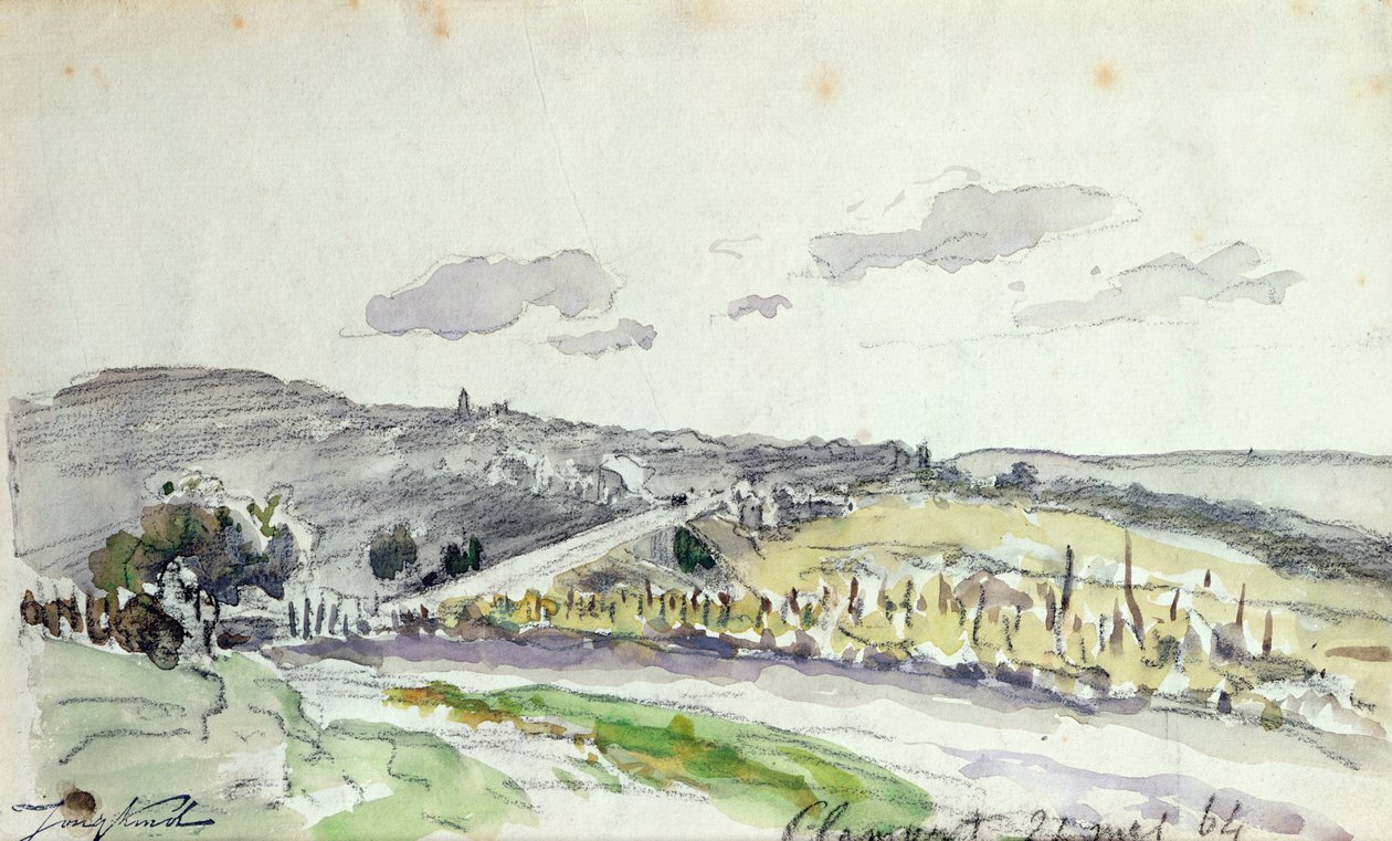 Clamart látképe, 1864 alkotó: Johan Barthold Jongkind