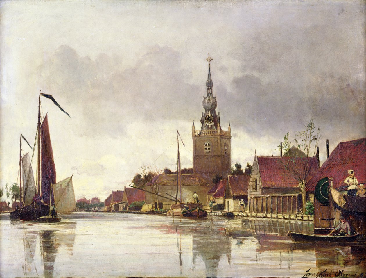 Overschie kilátása Rotterdam mellett, 1856 alkotó: Johan Barthold Jongkind