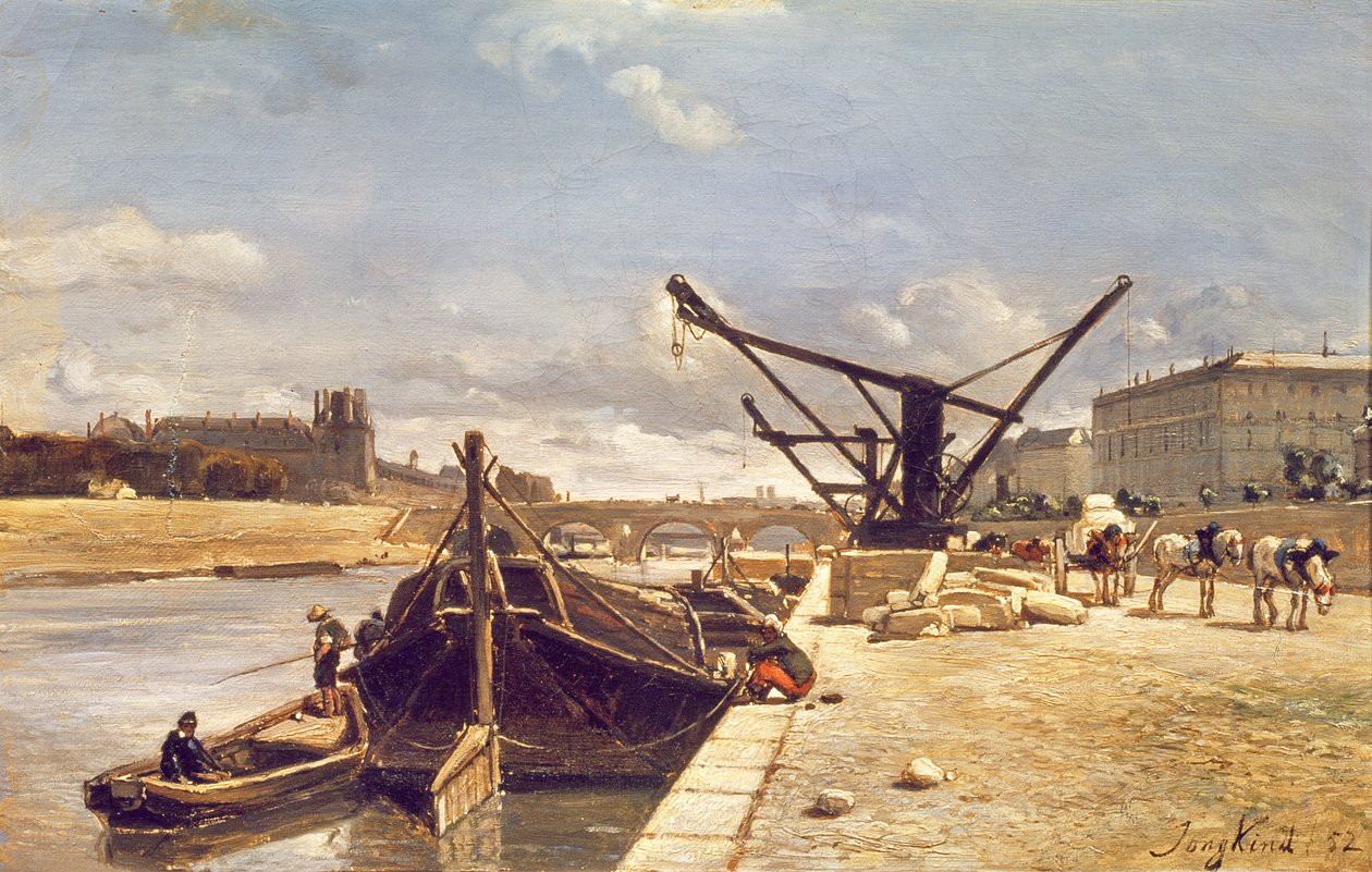 Kilátás a Pont Royalra, Párizs alkotó: Johan Barthold Jongkind
