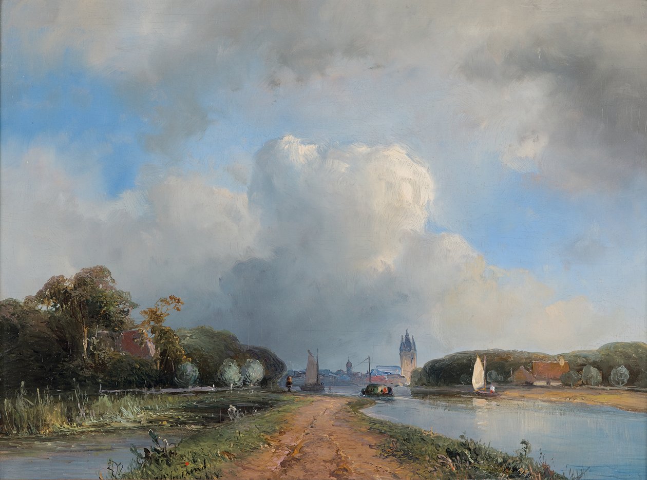 Kilátás a Vlietre Delft közelében, 1844 alkotó: Johan Barthold Jongkind