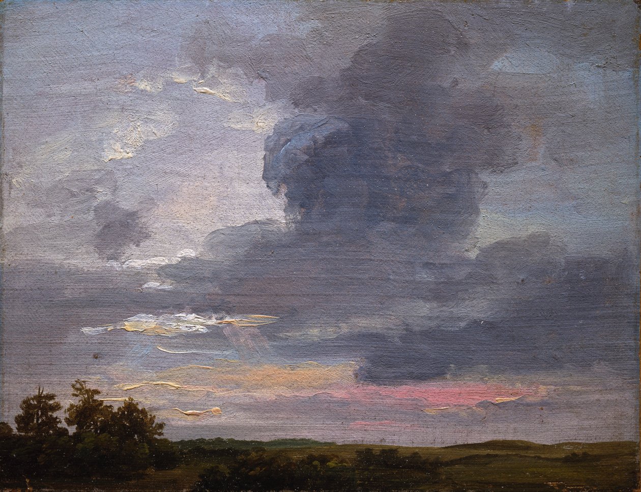 Felhő tanulmány lapos táj felett alkotó: Johan Christian Dahl