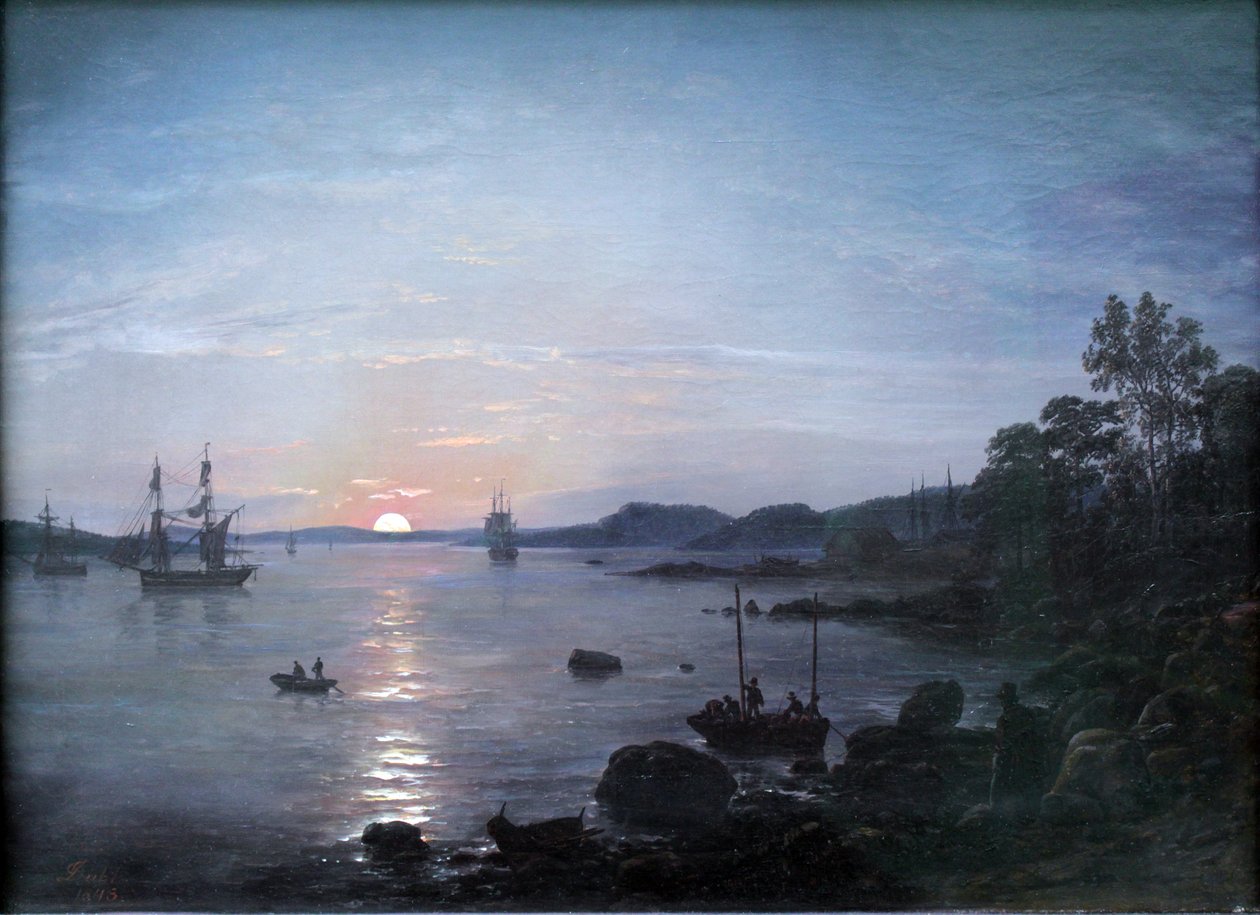 Fjord Holmestrand közelében alkotó: Johan Christian Dahl