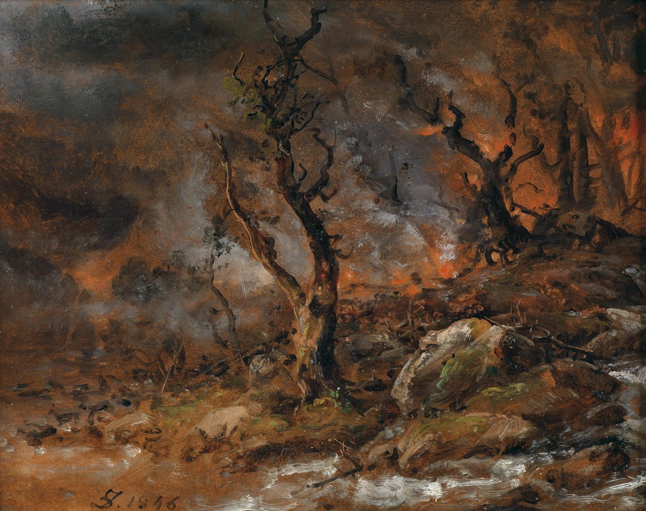 Erdőtűz alkotó: Johan Christian Dahl