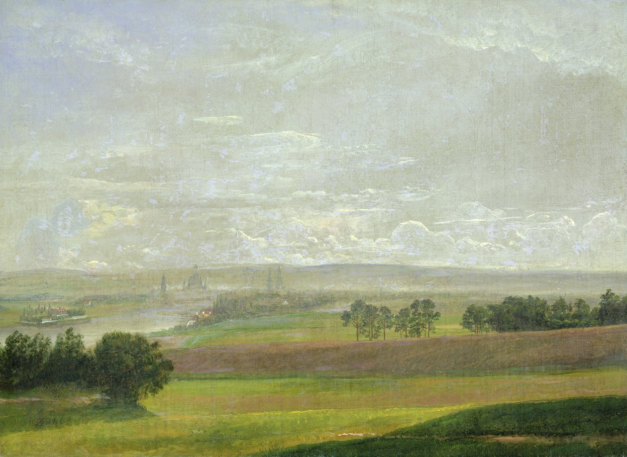 Az Elba völgye Drezda közelében alkotó: Johan Christian Dahl