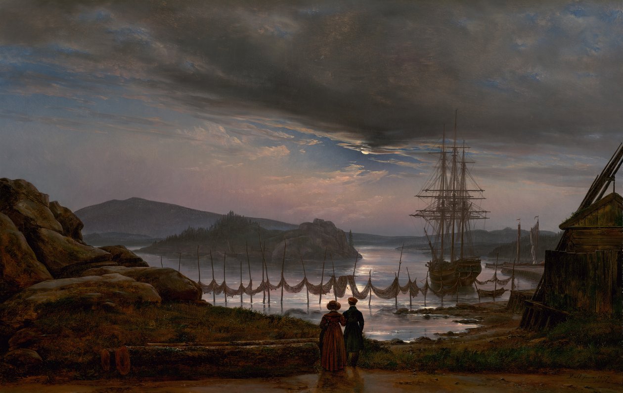 Kilátás Vaekeróból Christiania közelében alkotó: Johan Christian Dahl