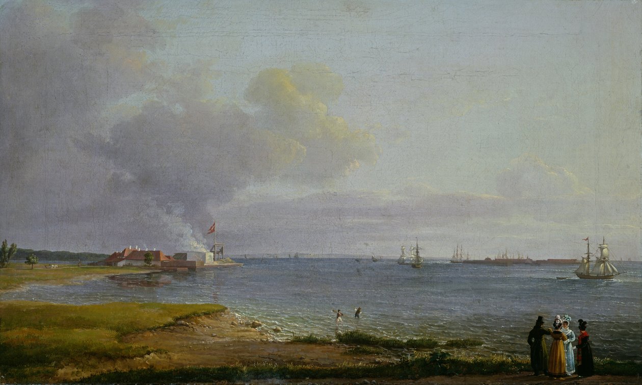 Kilátás Øresundra a Lime Works közelében alkotó: Johan Christian Dahl