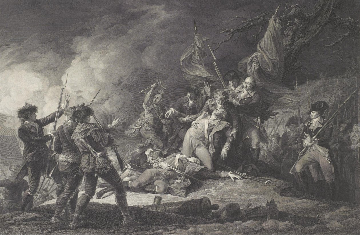 Montgomery tábornok halála, Quebec támadásában, 1775. december alkotó: Johan Frederik Clemens