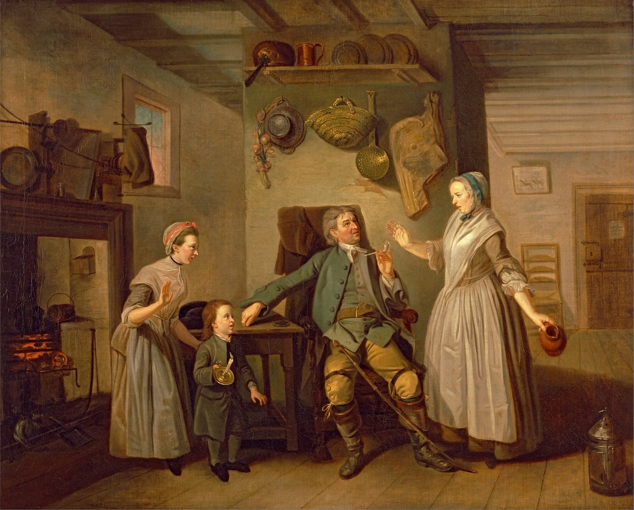 David Garrick és Mary Bradshaw a David Garricks The Farmers Return című filmben alkotó: Johan Joseph Zoffany