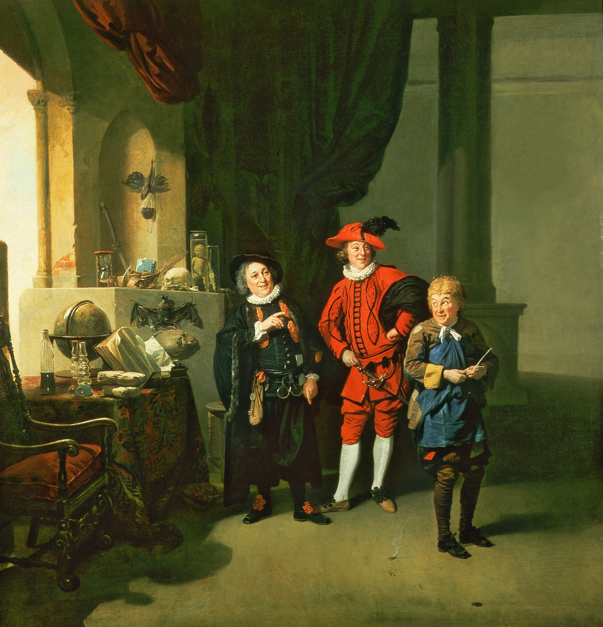 David Garrick William Burtonnal és John Palmerrel Ben Jonson Az alkimistában, 1770 alkotó: Johan Joseph Zoffany