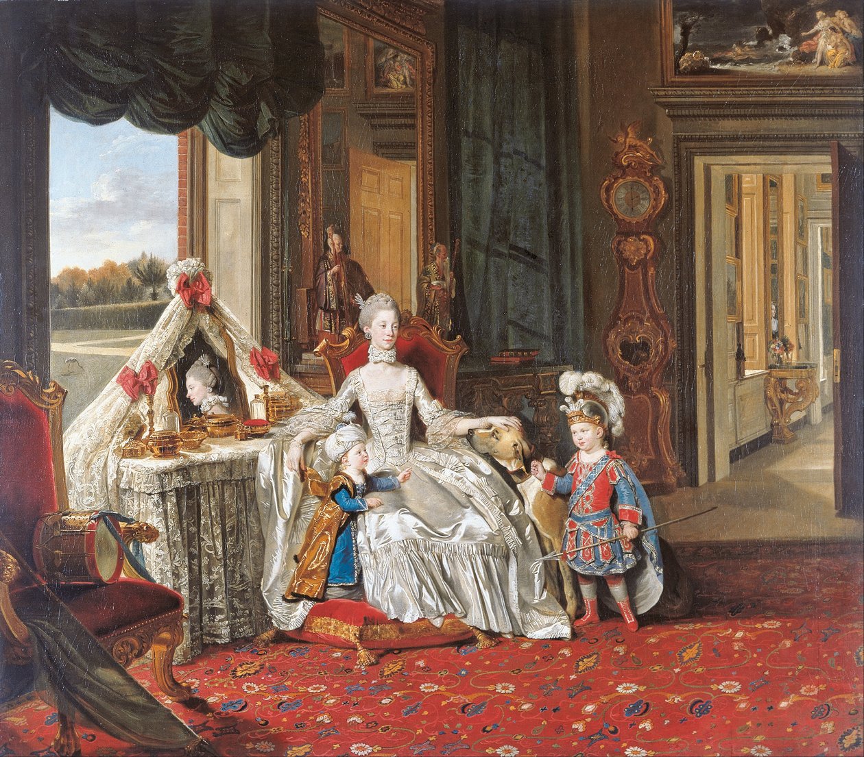Charlotte királynő (1744-1818) két legidősebb fiával alkotó: Johan Joseph Zoffany