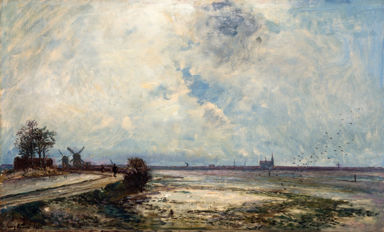 Holland táj, 1862 alkotó: Johan Barthold Jongkind