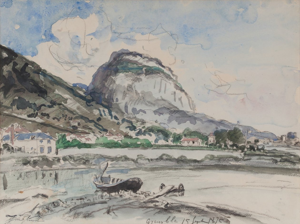 Saint-Eynard az Île Verte 1875-ből nézve (akvarell papíron) alkotó: Johan Barthold Jongkind