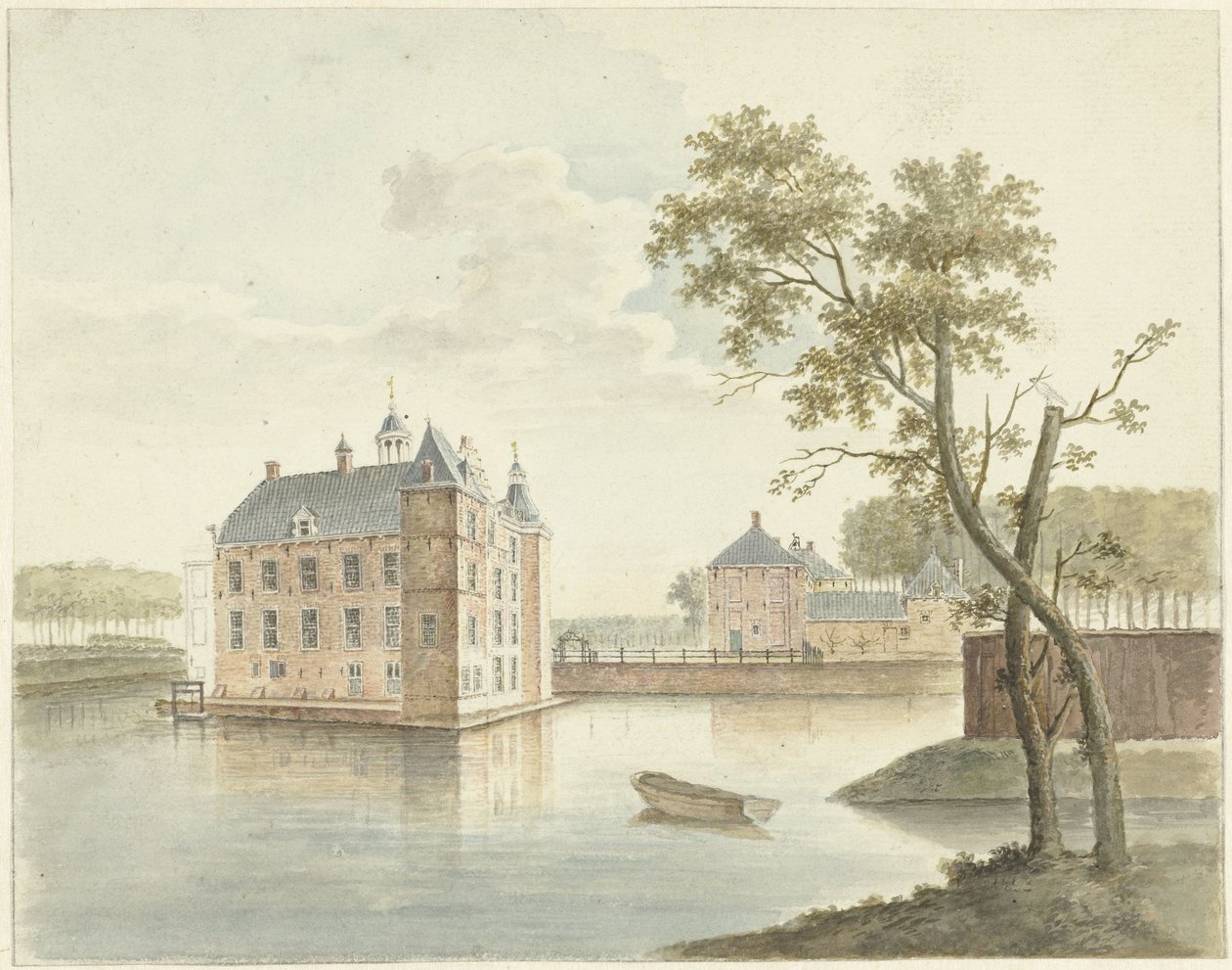 Ismeretlen kastély kilátása alkotó: Johan Antonie Kaldenbach