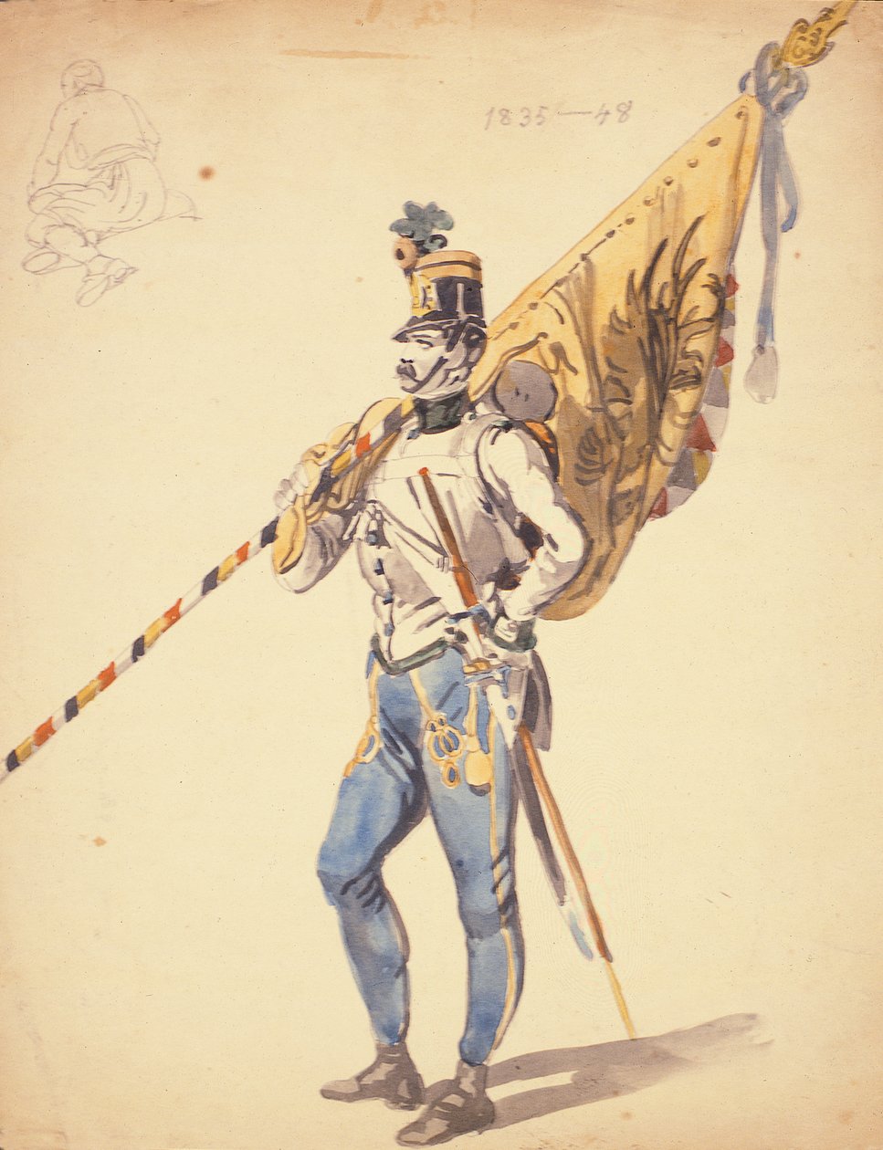 Magyar gyalogezred zászlóaljszínű tisztje, 1835-1848, XIX. alkotó: Johan Baptiste Heinefetter