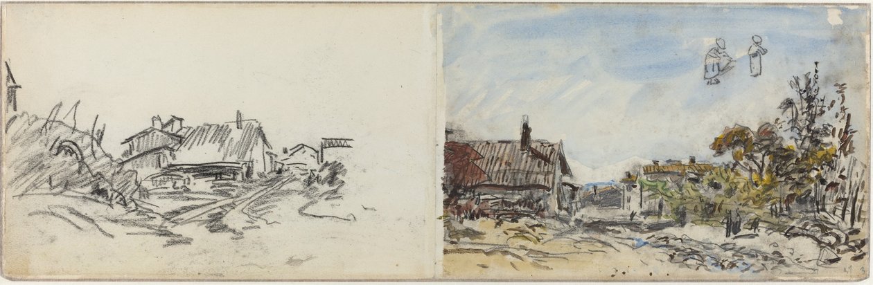 Egy falu Brezins közelében, 1880-as évek. alkotó: Johan Barthold Jongkind