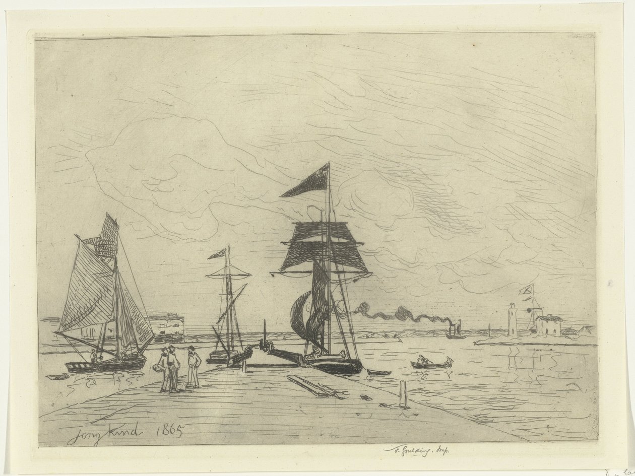 Honfleur mólója alkotó: Johan Barthold Jongkind