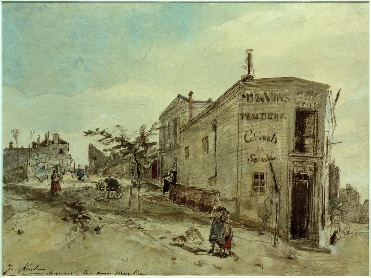 Kilátás a Montmartre-ra, a Le Roi du Desert kávézóra alkotó: Johan Barthold Jongkind
