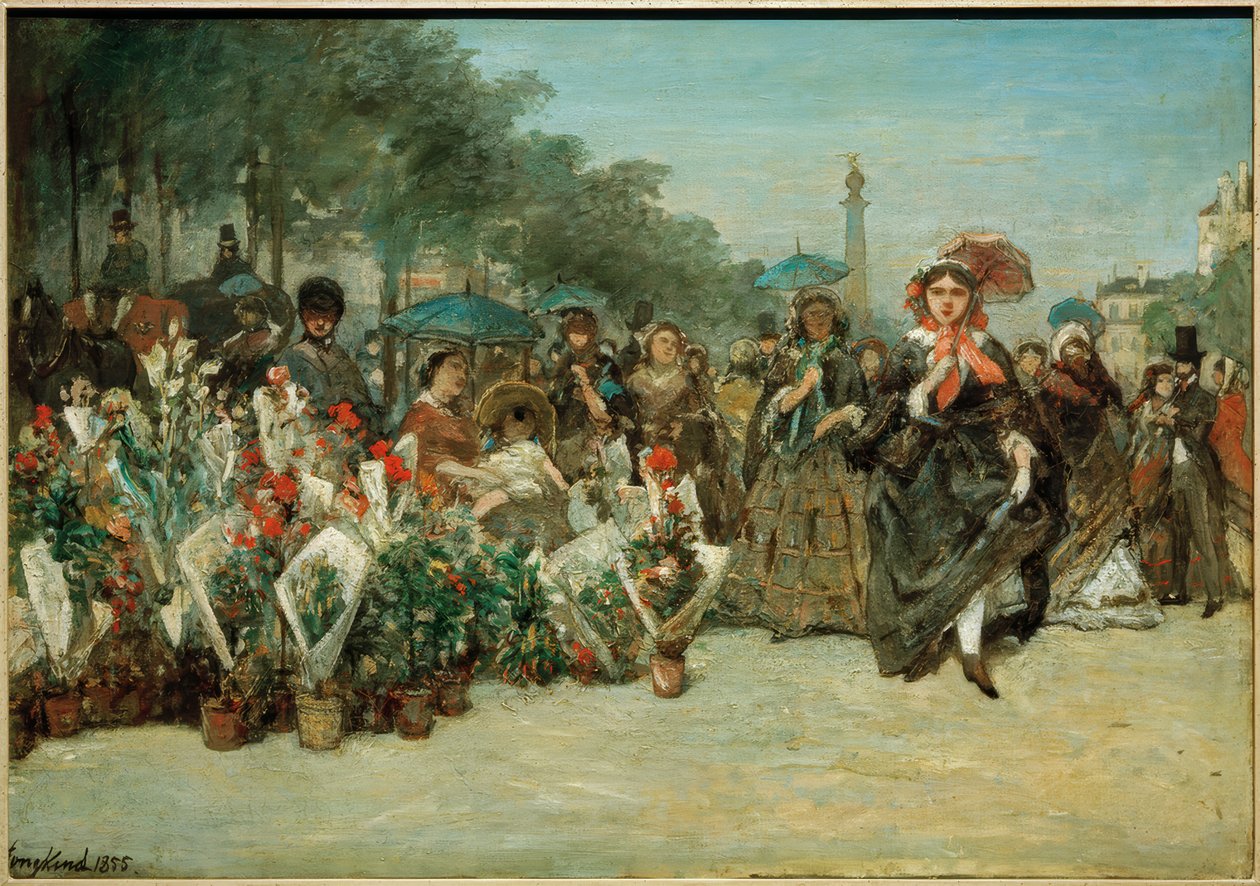Virágpiac a Richard-Lenoir körúton alkotó: Johan Barthold Jongkind