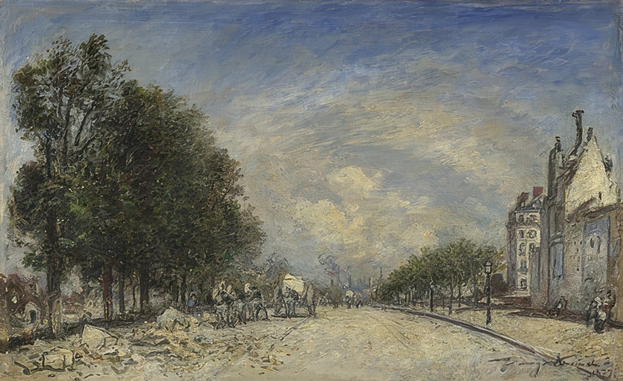 Boulevard de Port-Royal, Párizs. 1877 alkotó: Johan Barthold Jongkind